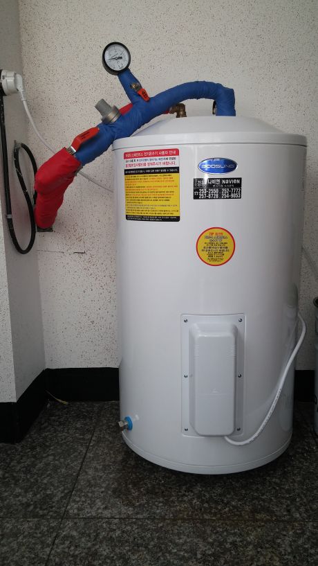 달성산업단지 동방산업 핫슈스텐전기온수기 100L 설치
