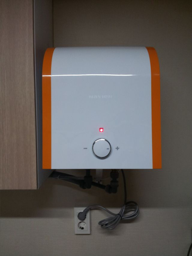 남산3동 새마을금고 경동 전기온수기 ERW-15ST 설치