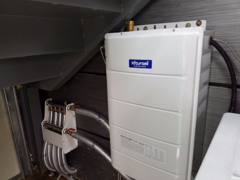 귀뚜라미 순간식 상향 전기보일러 성주 선남 공장 기숙사동 설치