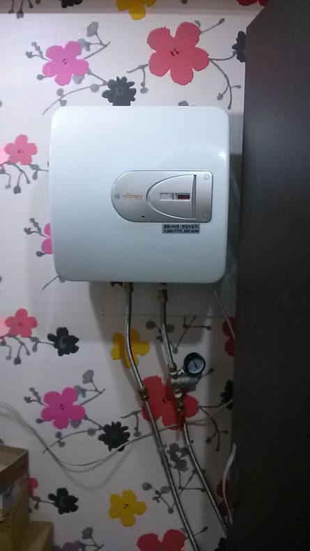 중구 문화동 노보텔지하 꽃잎위에선한의원 경동전기온수기30L설치