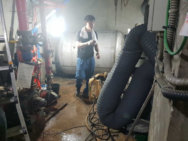 수성메트로병원 스텐온수탱크 현장제작설치