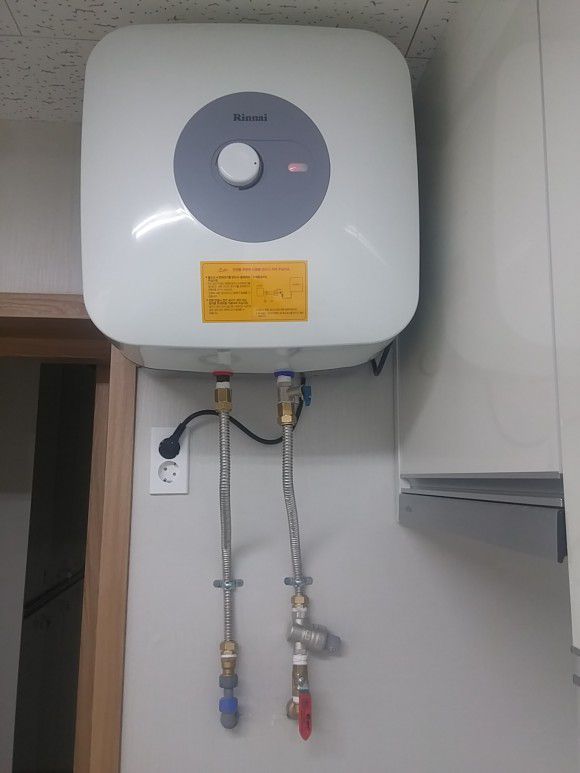한국야쿠르트 시지점 린나이전기온수기 30L 50L 설치
