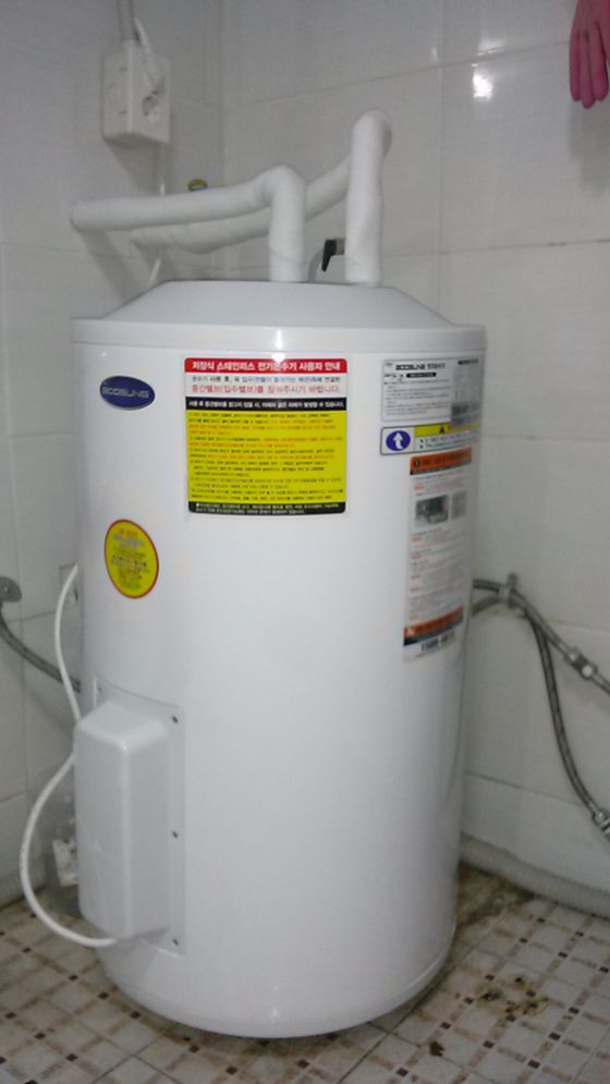 성심요양병원 부성핫슈스텐바닥형 100L전기온수기설치
