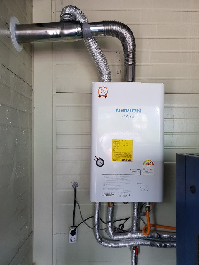 진량읍 시문리 공장기숙사 경동상향식가스보일러 설치