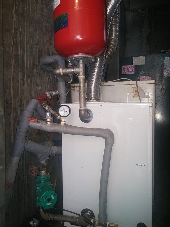 고성동주택 경동스텐기름보일러 상향배관설치