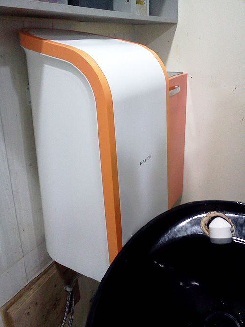 남산동미용실스텐전기온수기설치모습