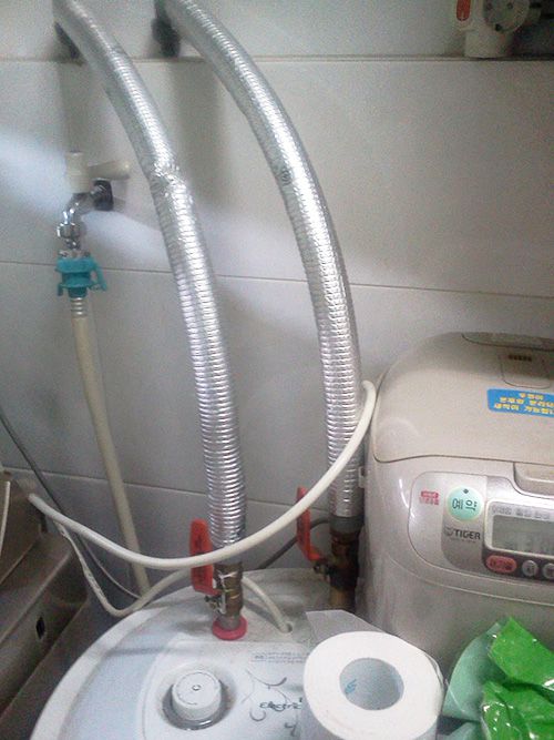 칠성동미용실감압밸브미설치로인한누수현장