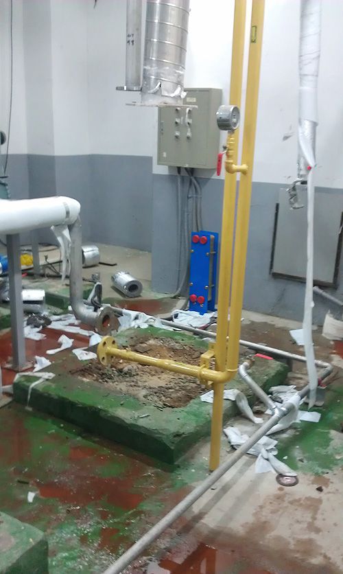 판형열교환기설치된모습(대구과학교육연구원)